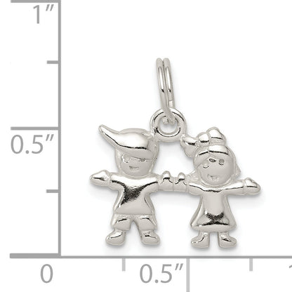 Sterling Silver Polished Boy And Girl Charm