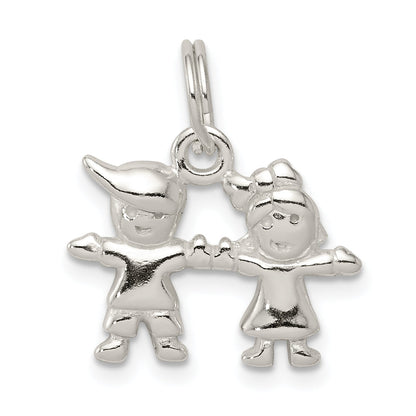 Sterling Silver Polished Boy And Girl Charm