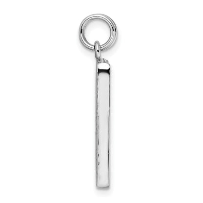 Sterling Silver Rhodium-Plated Textured Picture Frame Charm