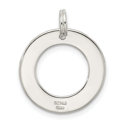Sterling Silver Polished Enameled Follow Your Dreams Circle Charm