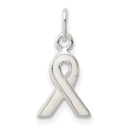 Sterling Silver White Enameled Awareness Charm