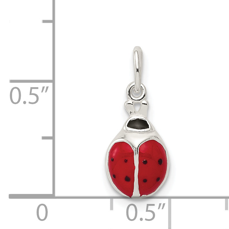 Sterling Silver Enameled Lady Bug Charm