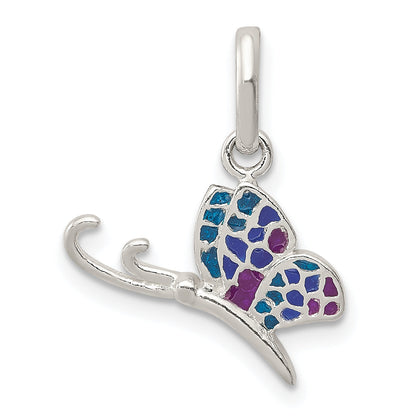 Sterling Silver Enameled Butterfly Charm