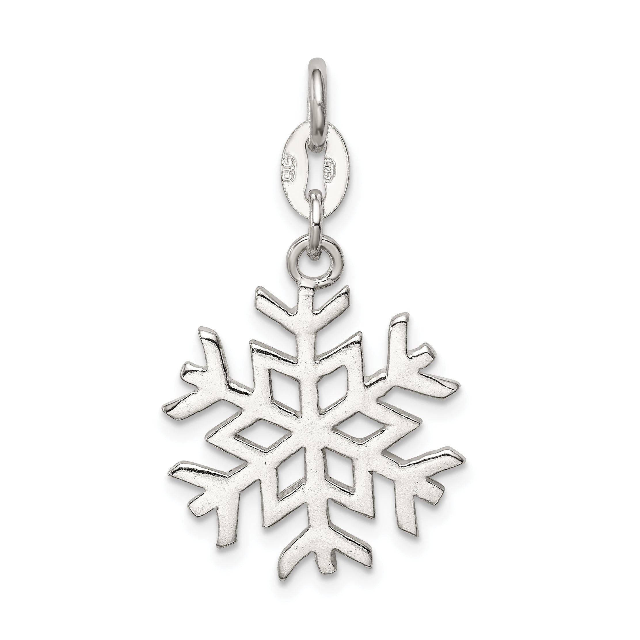 Sterling Silver Polished Snowflake Charm