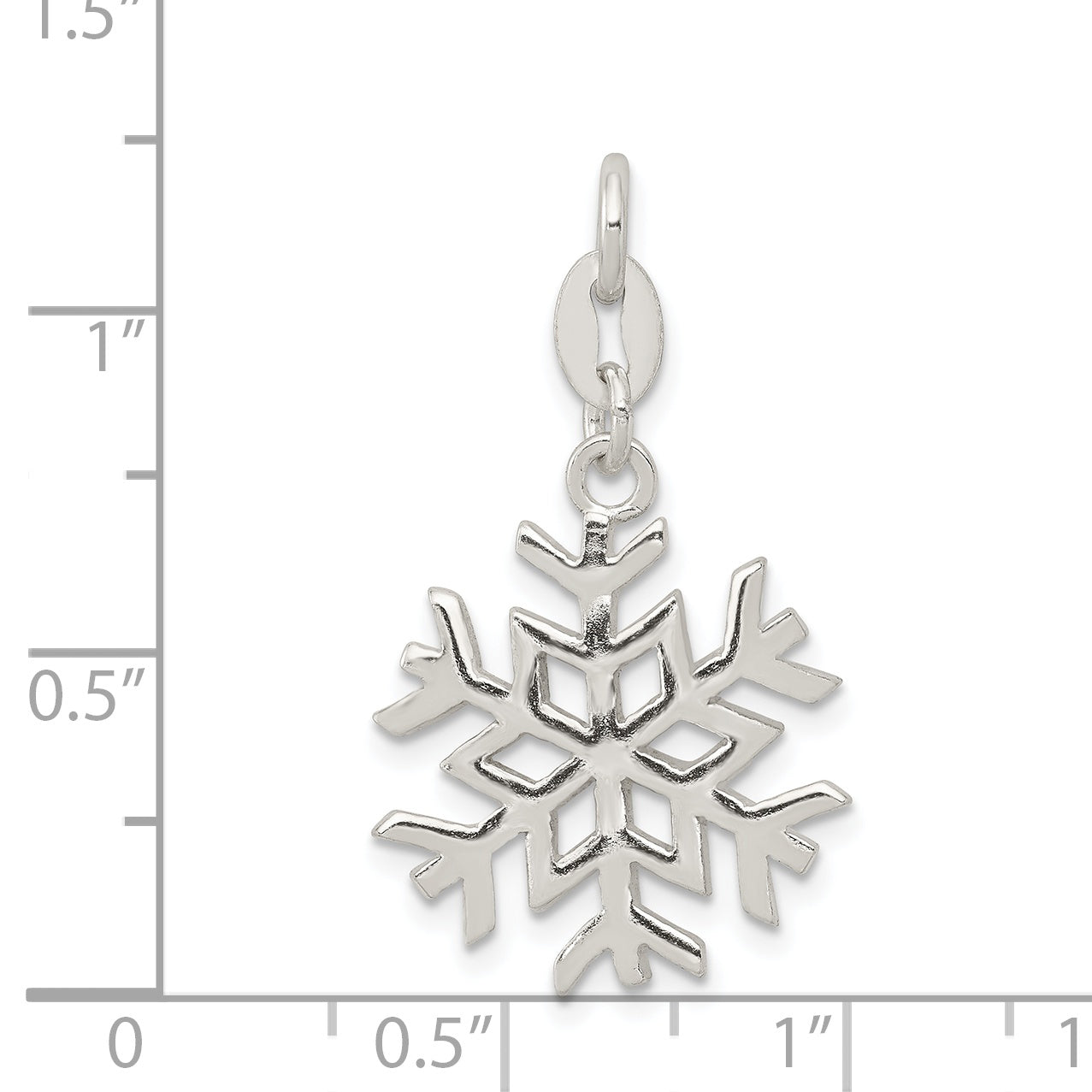 Sterling Silver Polished Snowflake Charm