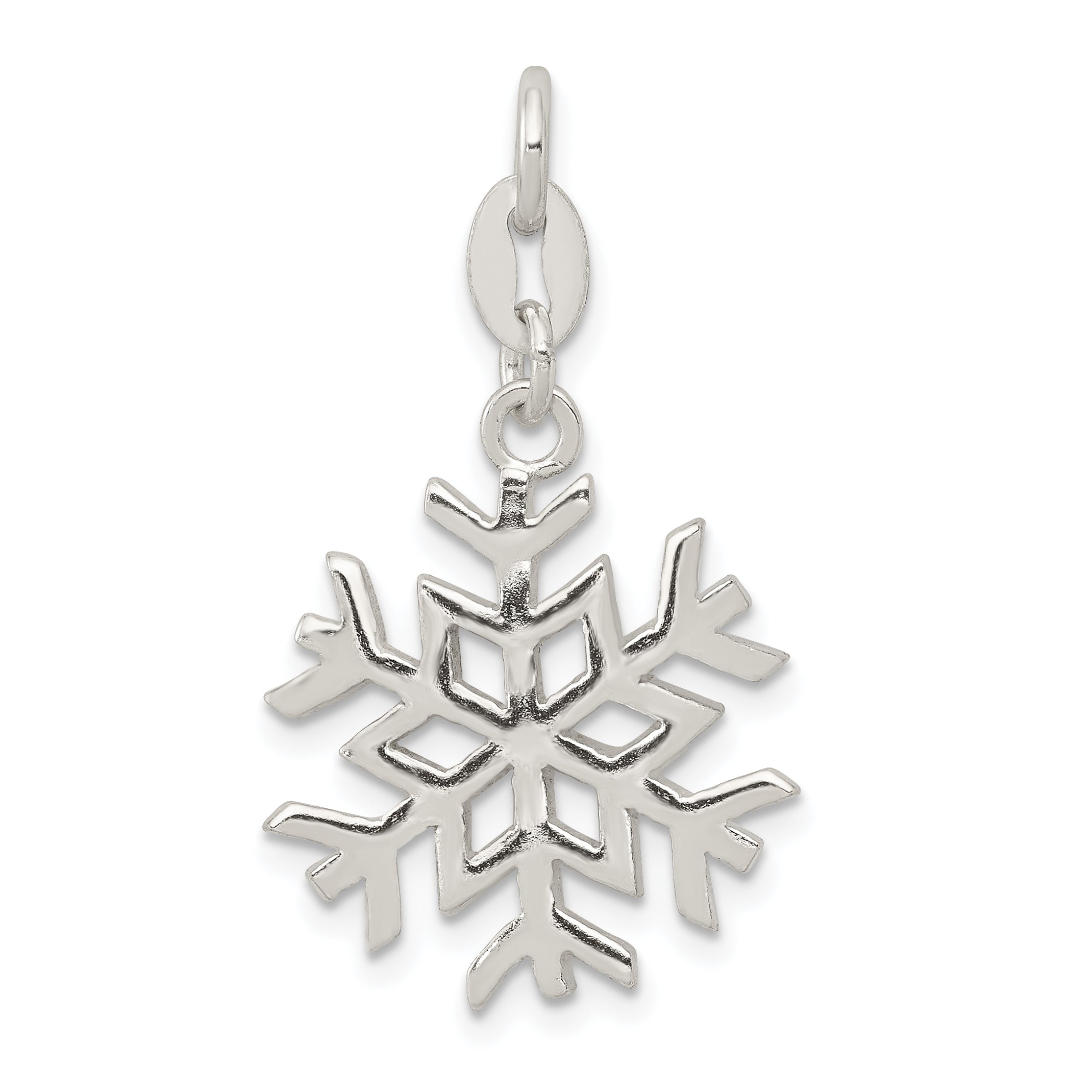 Sterling Silver Polished Snowflake Charm