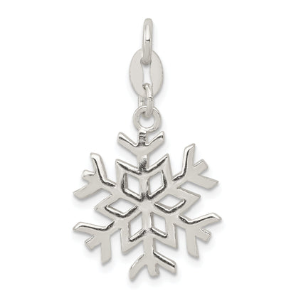 Sterling Silver Polished Snowflake Charm