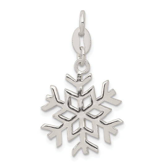Sterling Silver Polished Snowflake Charm