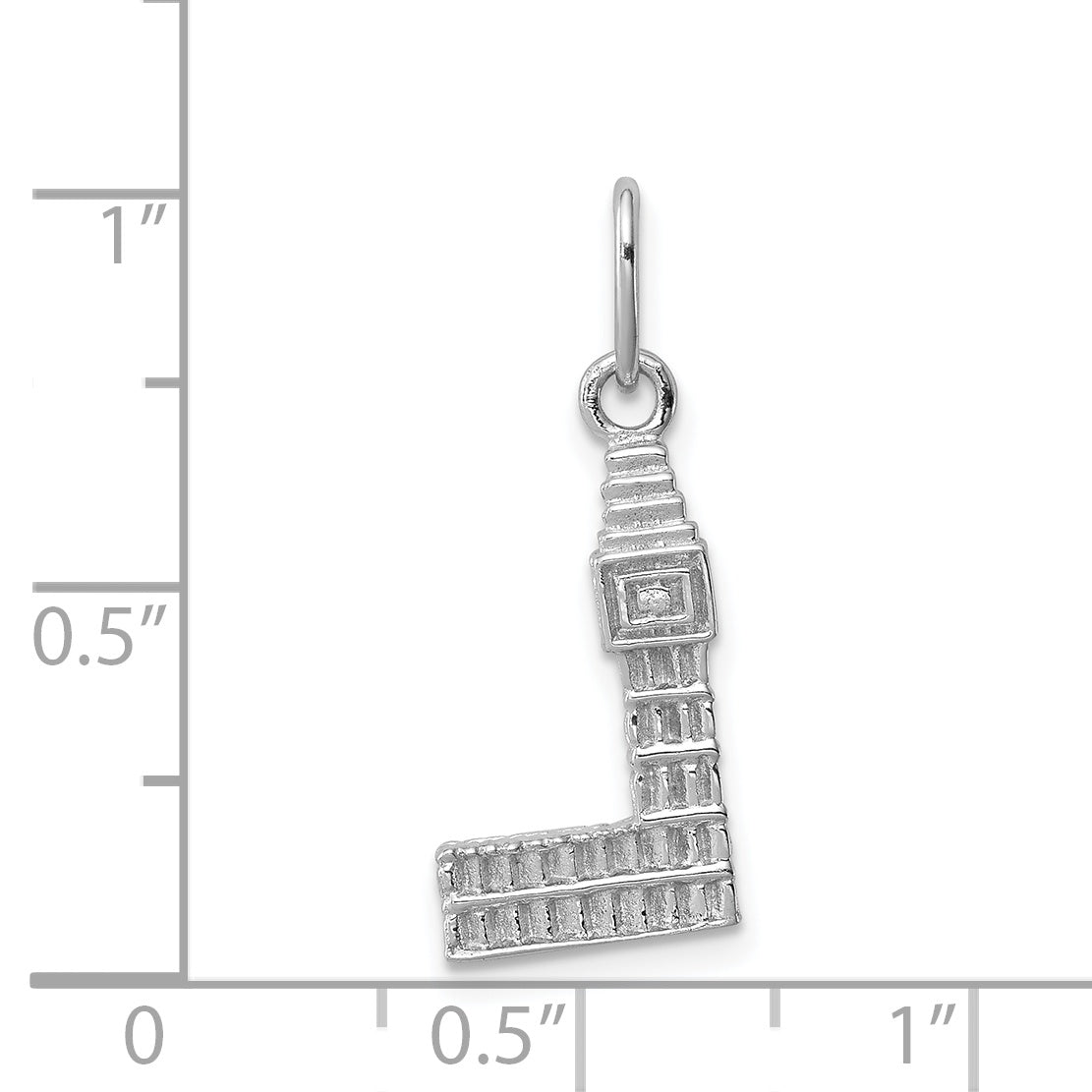 Sterling Silver Rhodium-Plated Big Ben Charm
