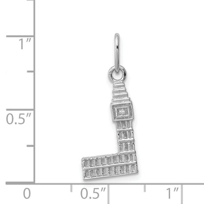 Sterling Silver Rhodium-Plated Big Ben Charm
