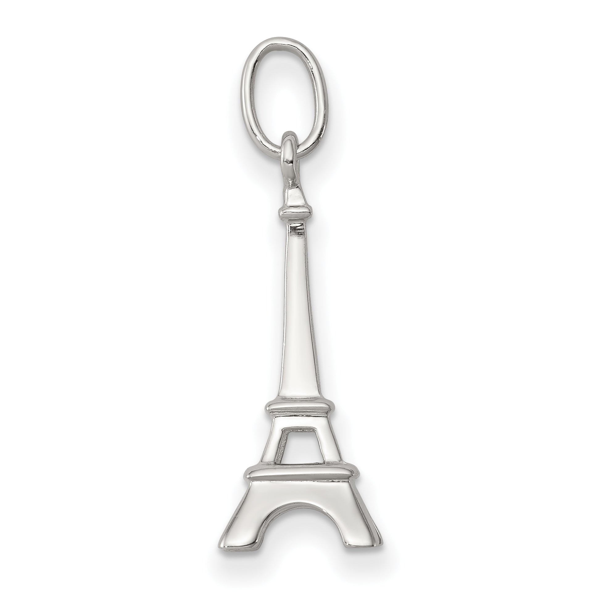 Sterling Silver Rhodium-Plated Eiffel Tower Charm