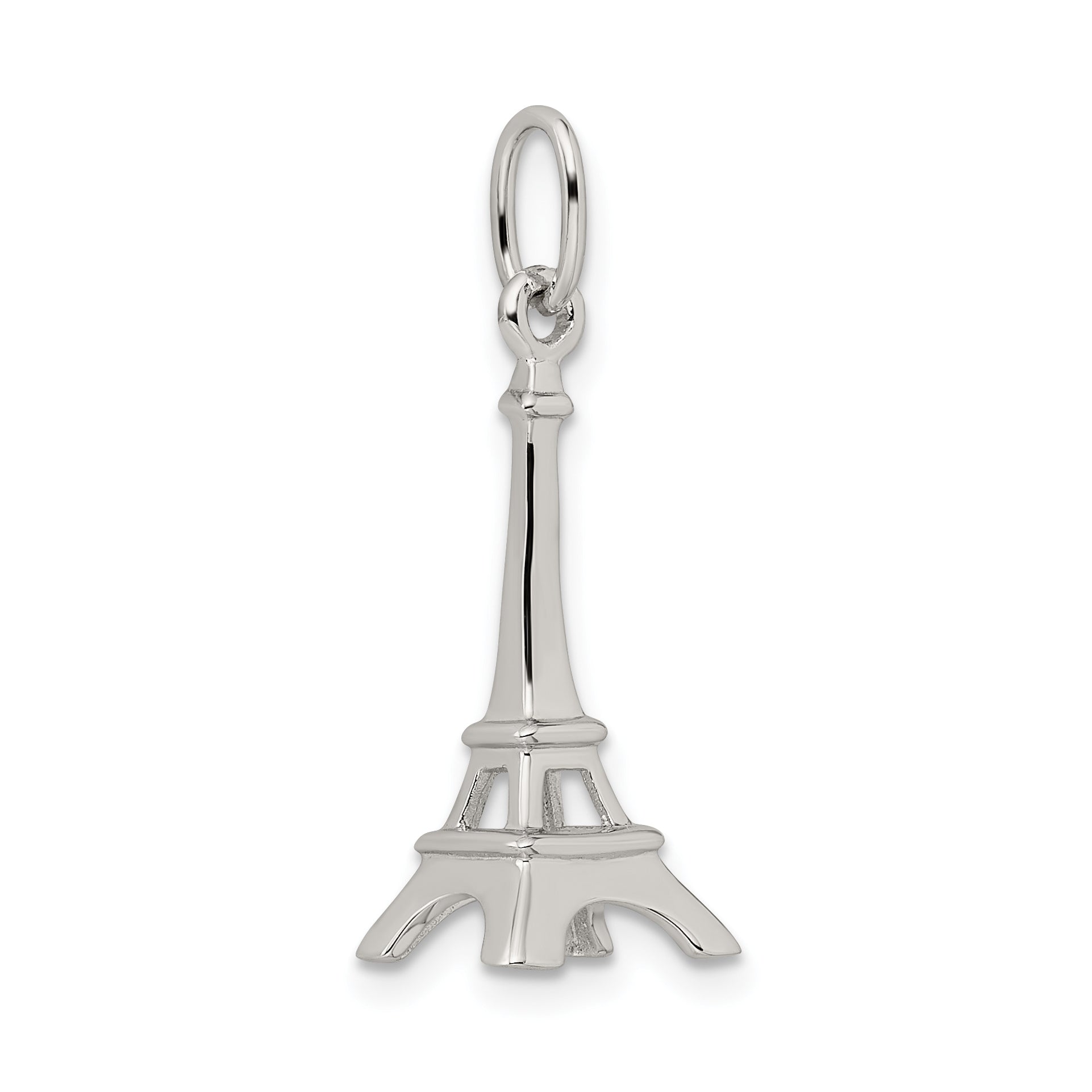 Sterling Silver Rhodium-Plated Eiffel Tower Charm