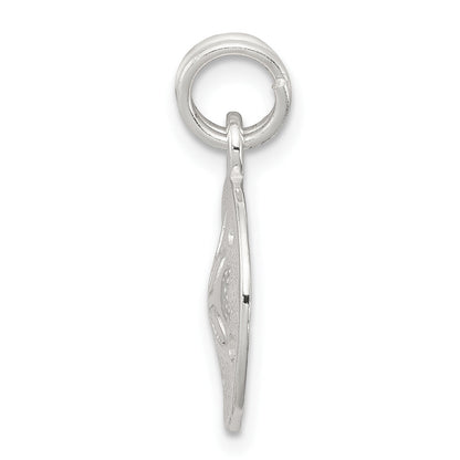 Sterling Silver Rhodium-Plated Polished Sand Dollar Charm