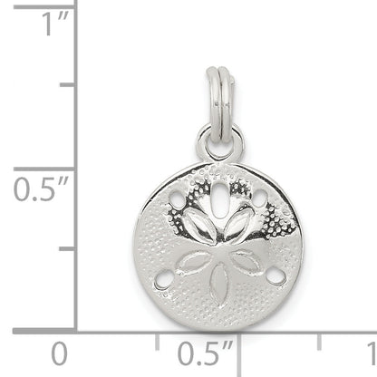 Sterling Silver Rhodium-Plated Polished Sand Dollar Charm
