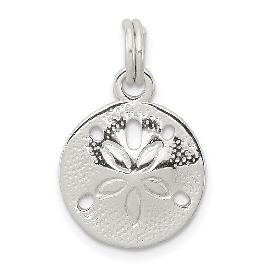 Sterling Silver Rhodium-Plated Polished Sand Dollar Charm