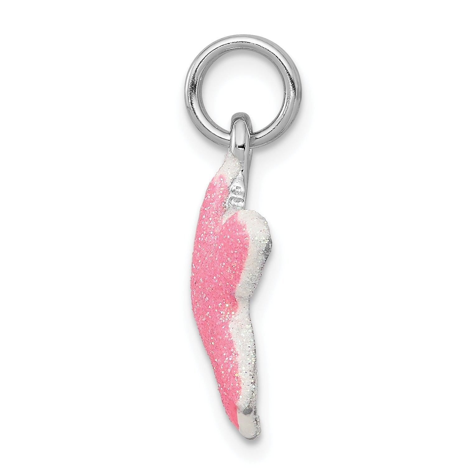 Sterling Silver Rhodium-Platedenameled Sparkle Starfish Charm