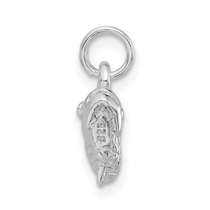 Sterling Silver 3-D Polished & Textured Fish Charm