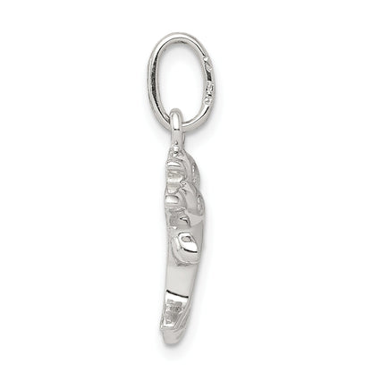Sterling Silver Rhodium-Plated Polished Dolphin Charm