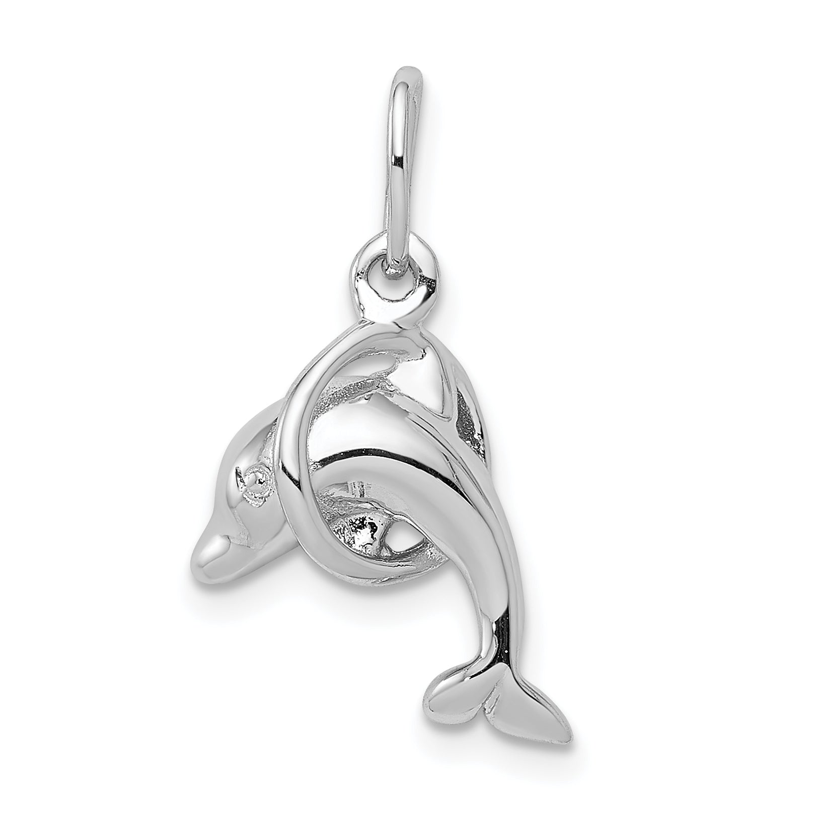 Sterling Silver Dolphin Diving Through Hoop Charm