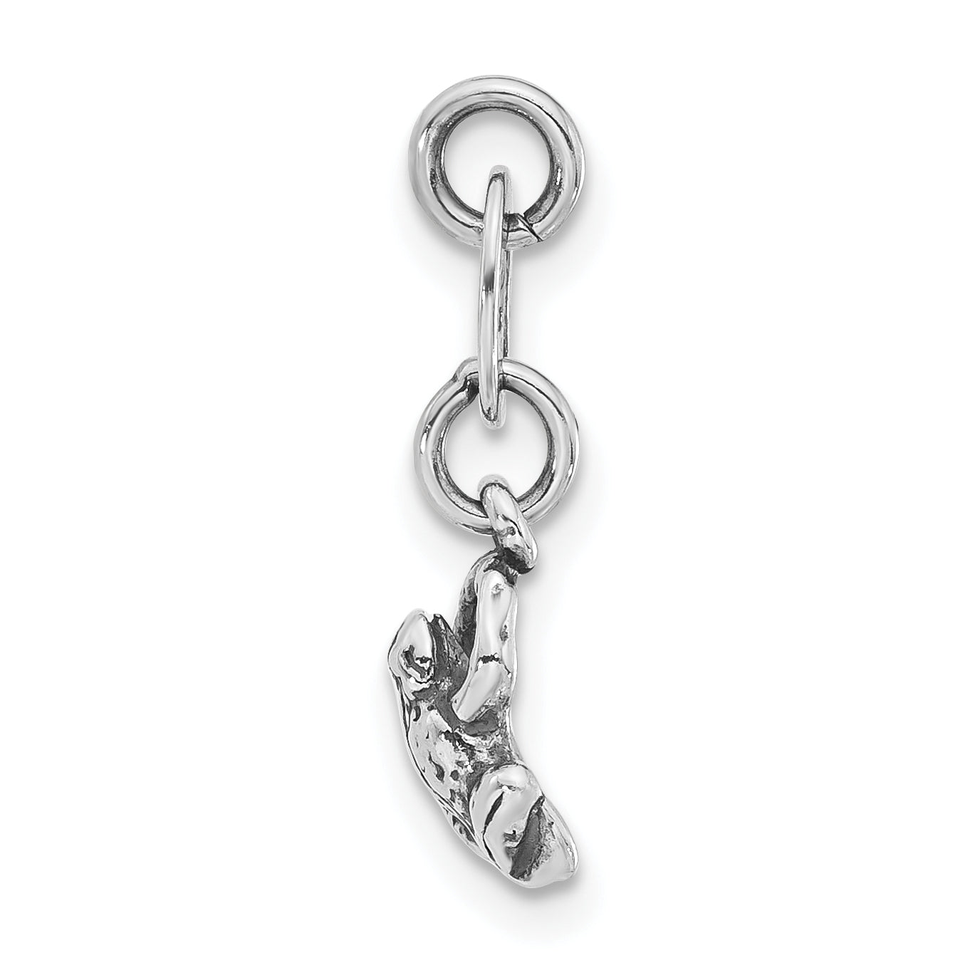 Sterling Silver Polished & Antiqued Frog Charm
