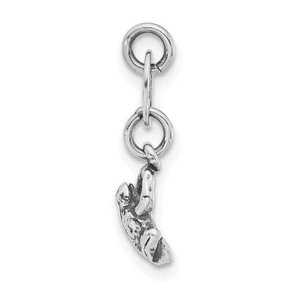 Sterling Silver Polished & Antiqued Frog Charm