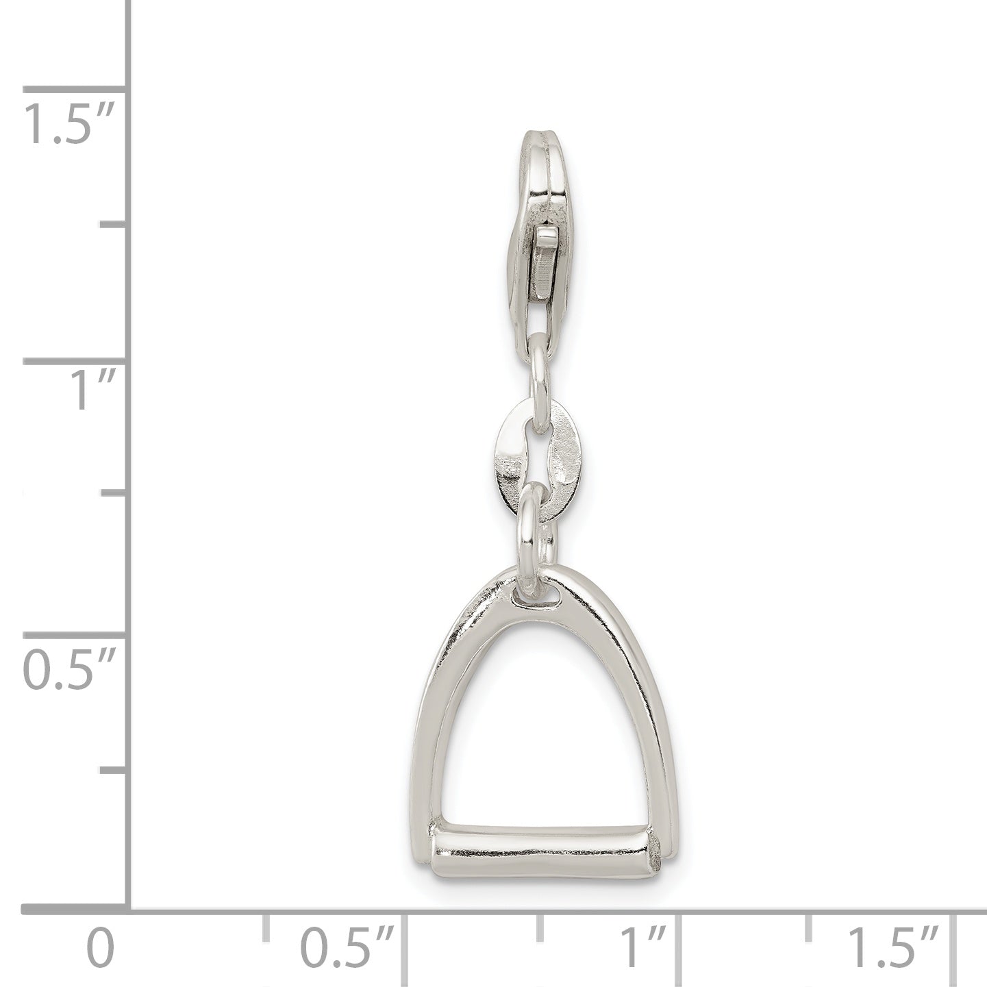 Sterling Silver Small Polished Horse Stirrup Charm