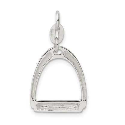 Sterling Silver Large Polished Horse Stirrup Charm