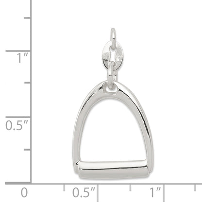 Sterling Silver Large Polished Horse Stirrup Charm