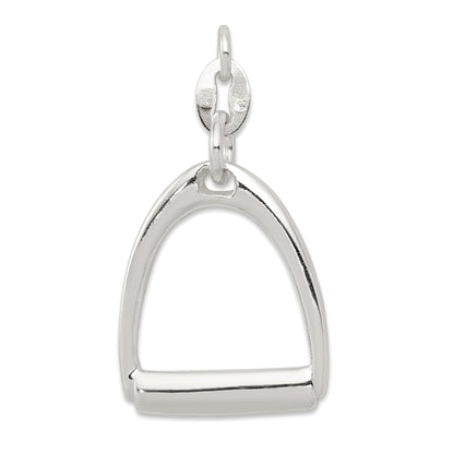 Sterling Silver Large Polished Horse Stirrup Charm