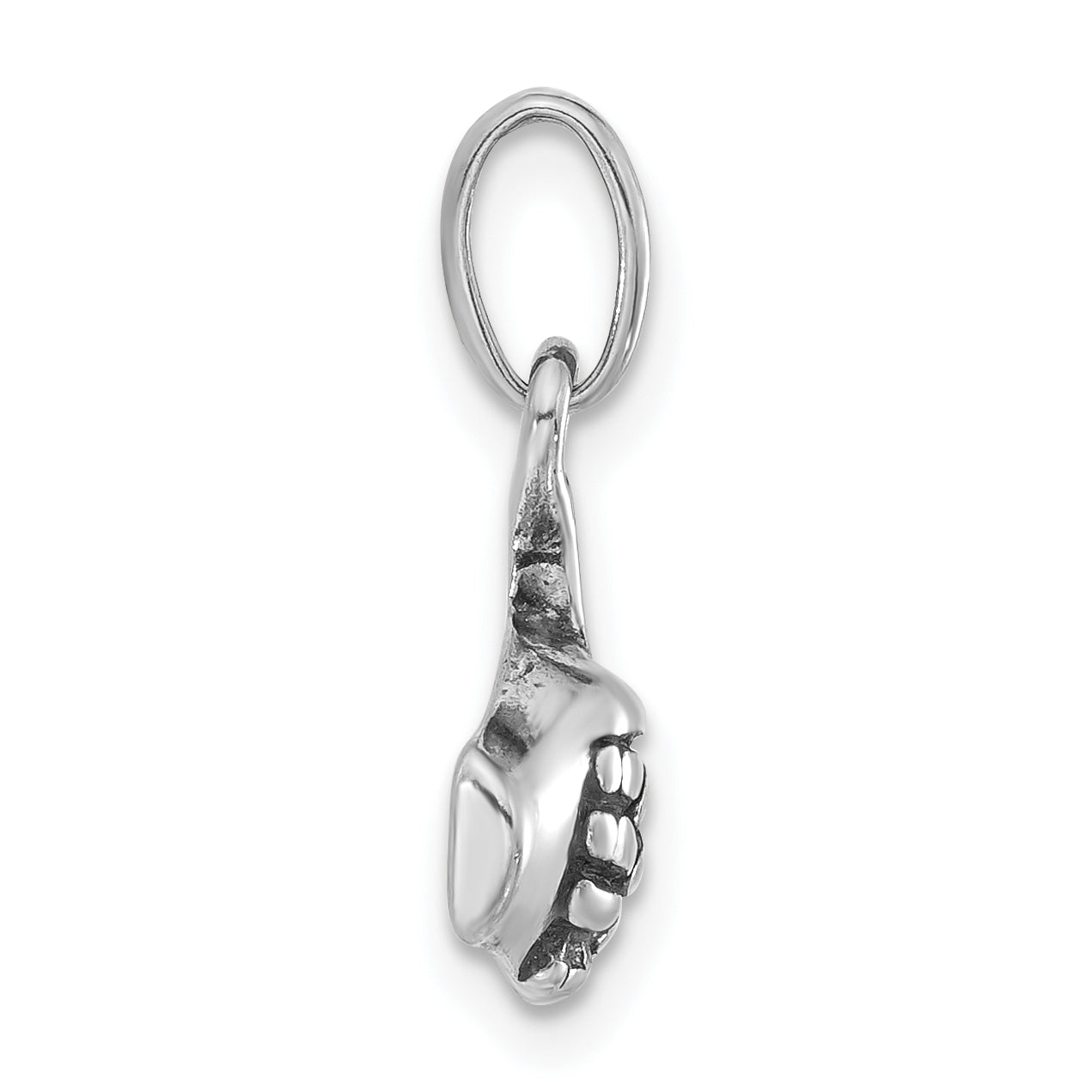 Sterling Silver Polished & Antiqued Sign Language Joined Hands Charm