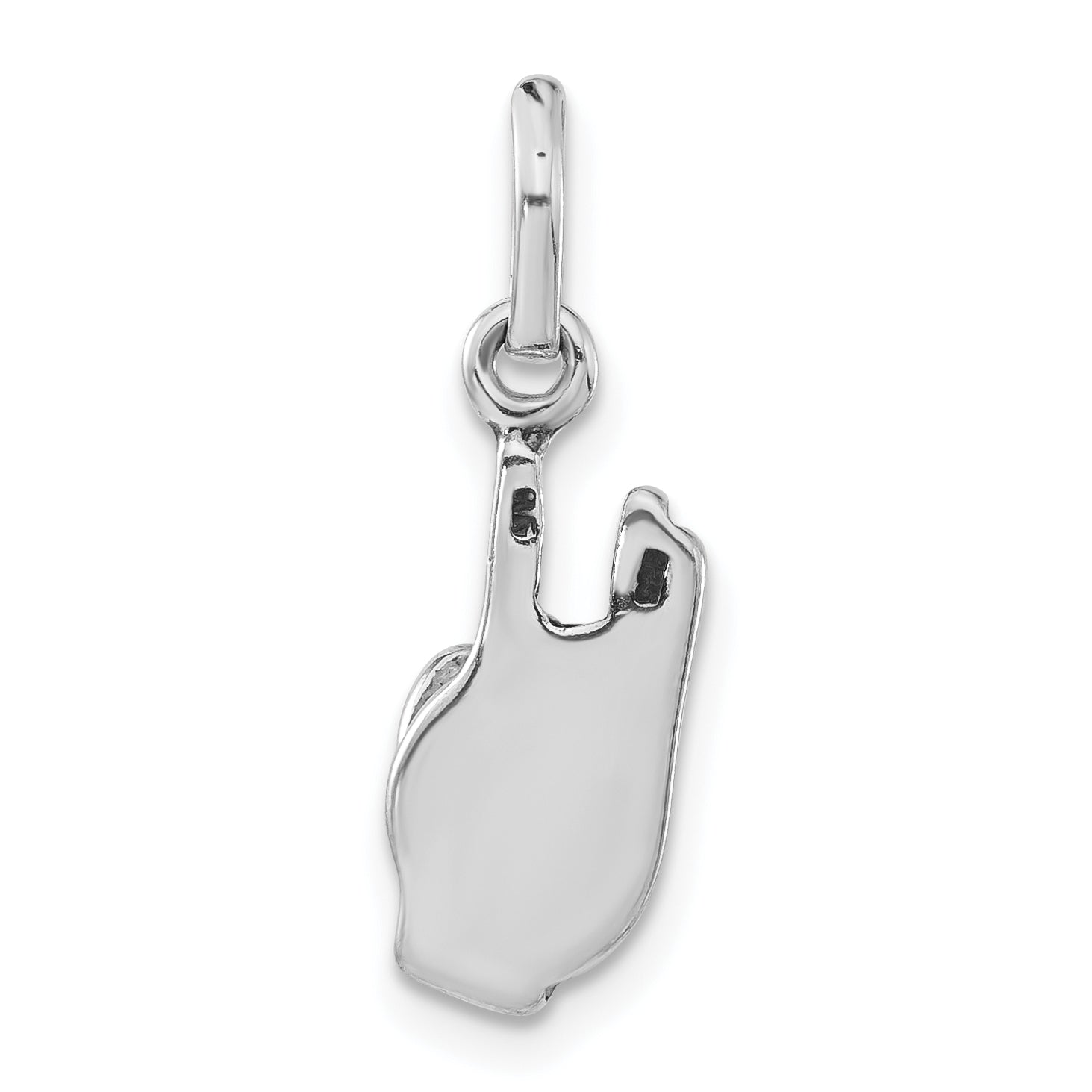 Sterling Silver Polished & Antiqued Sign Language Hand Symbol Charm