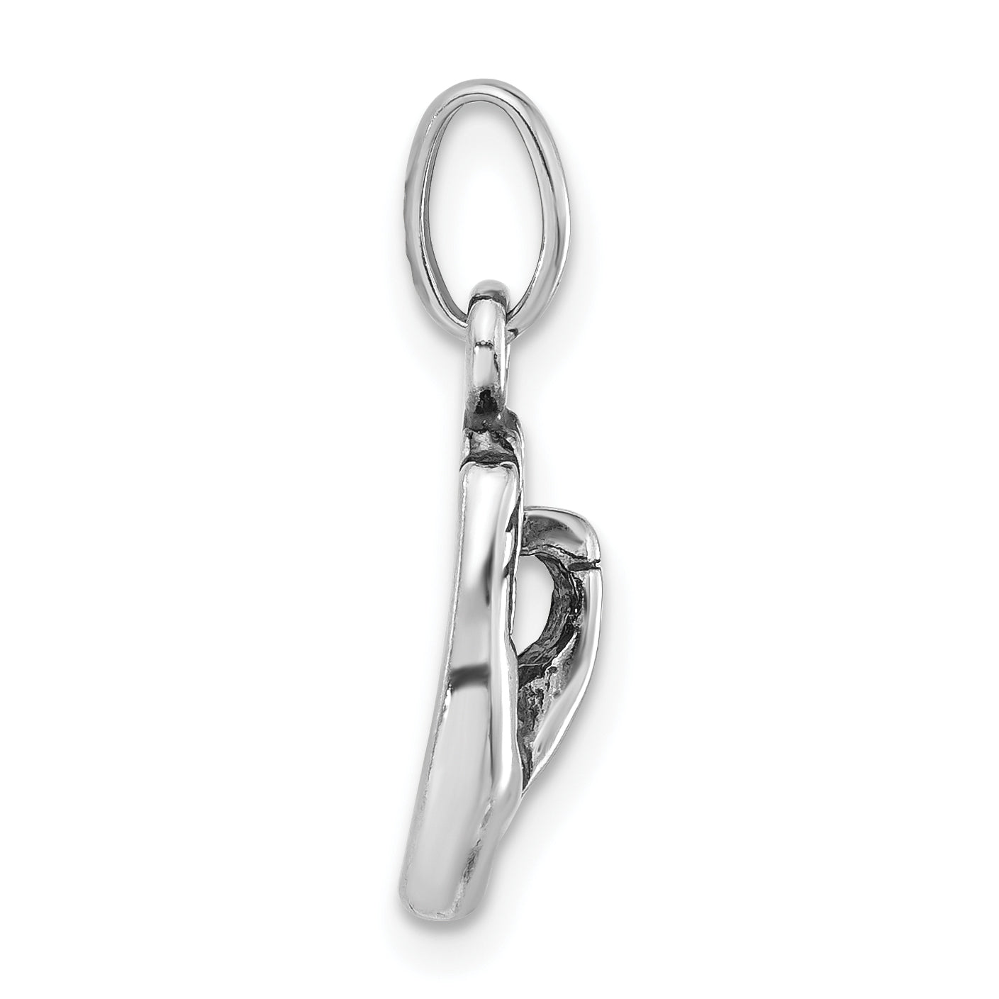 Sterling Silver Polished & Antiqued Sign Language Hand Symbol Charm