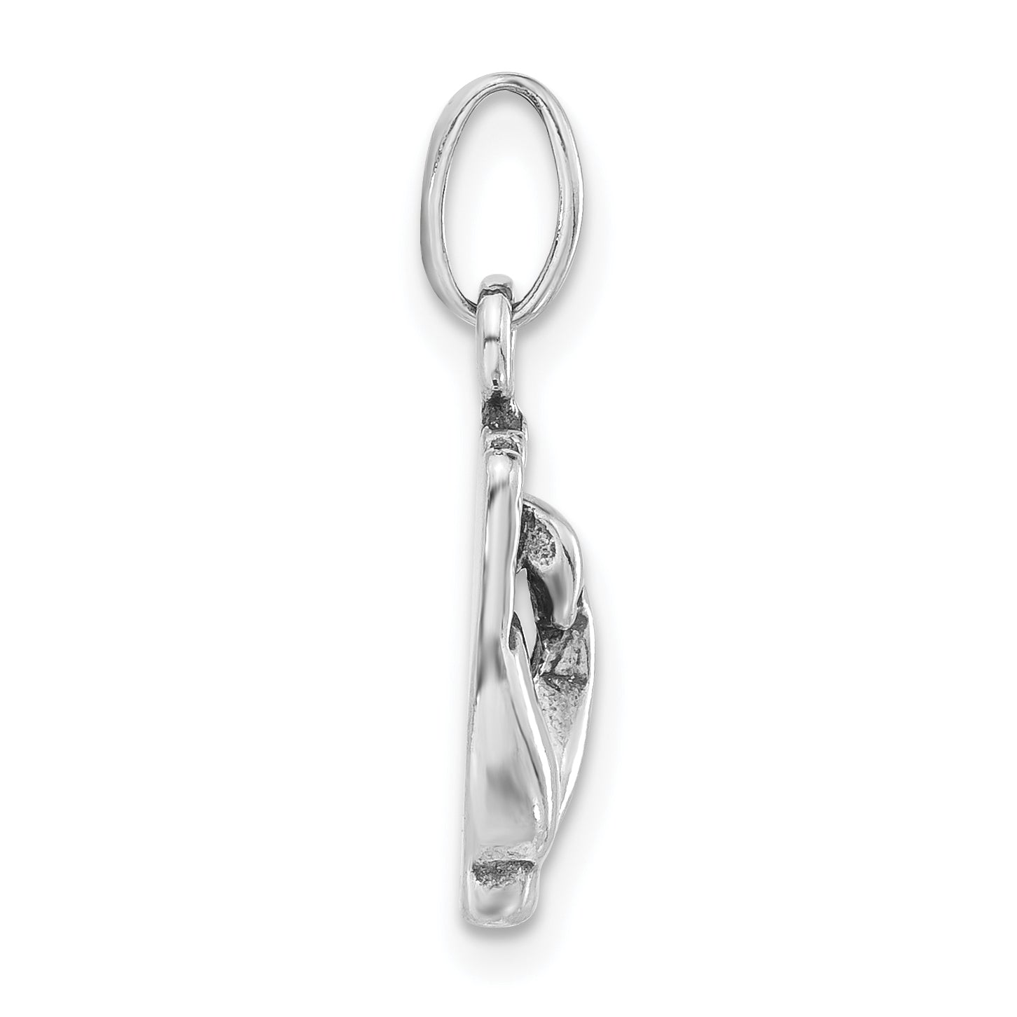 Sterling Silver Polished & Antiqued Sign Language Hand Symbol Charm