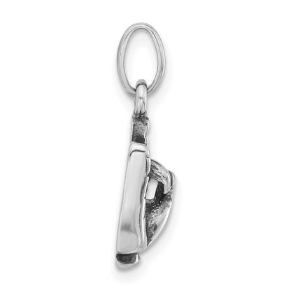 Sterling Silver Polished & Antiqued Sign Language Hand Symbol Charm