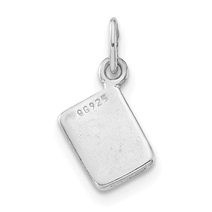 Sterling Silver Polished Enameled Ace Of Clubs Card Charm