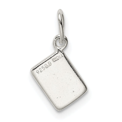 Sterling Silver Enameled Ace Of Spades Card Charm