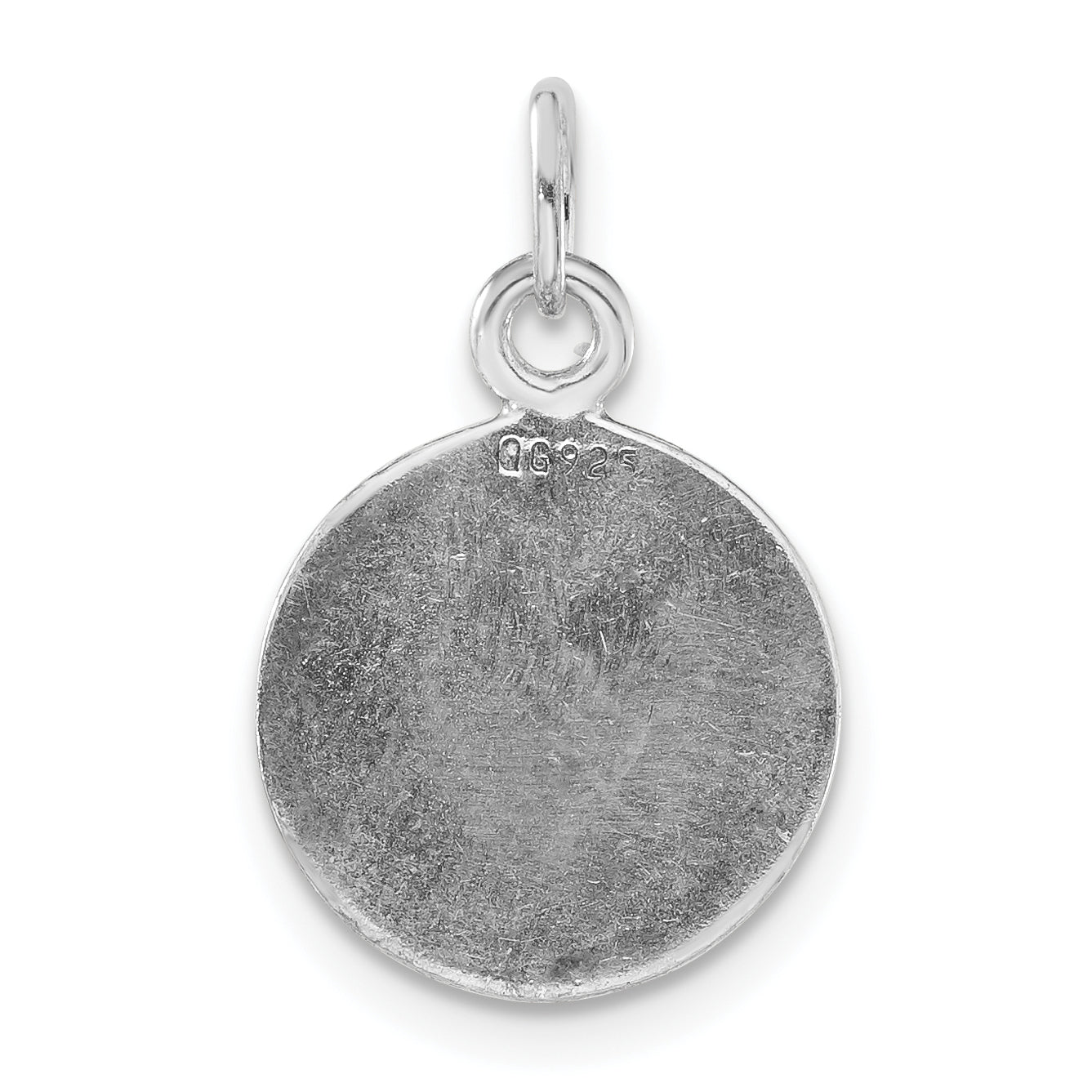 Sterling Silver Polished Green & White Enameled Poker Chip Charm