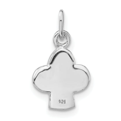 Sterling Silver Polished Black Enameled Club Charm