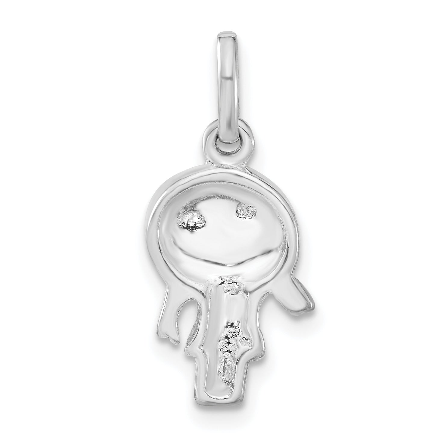 Sterling Silver Polished Enameled Kiwi Person Charm