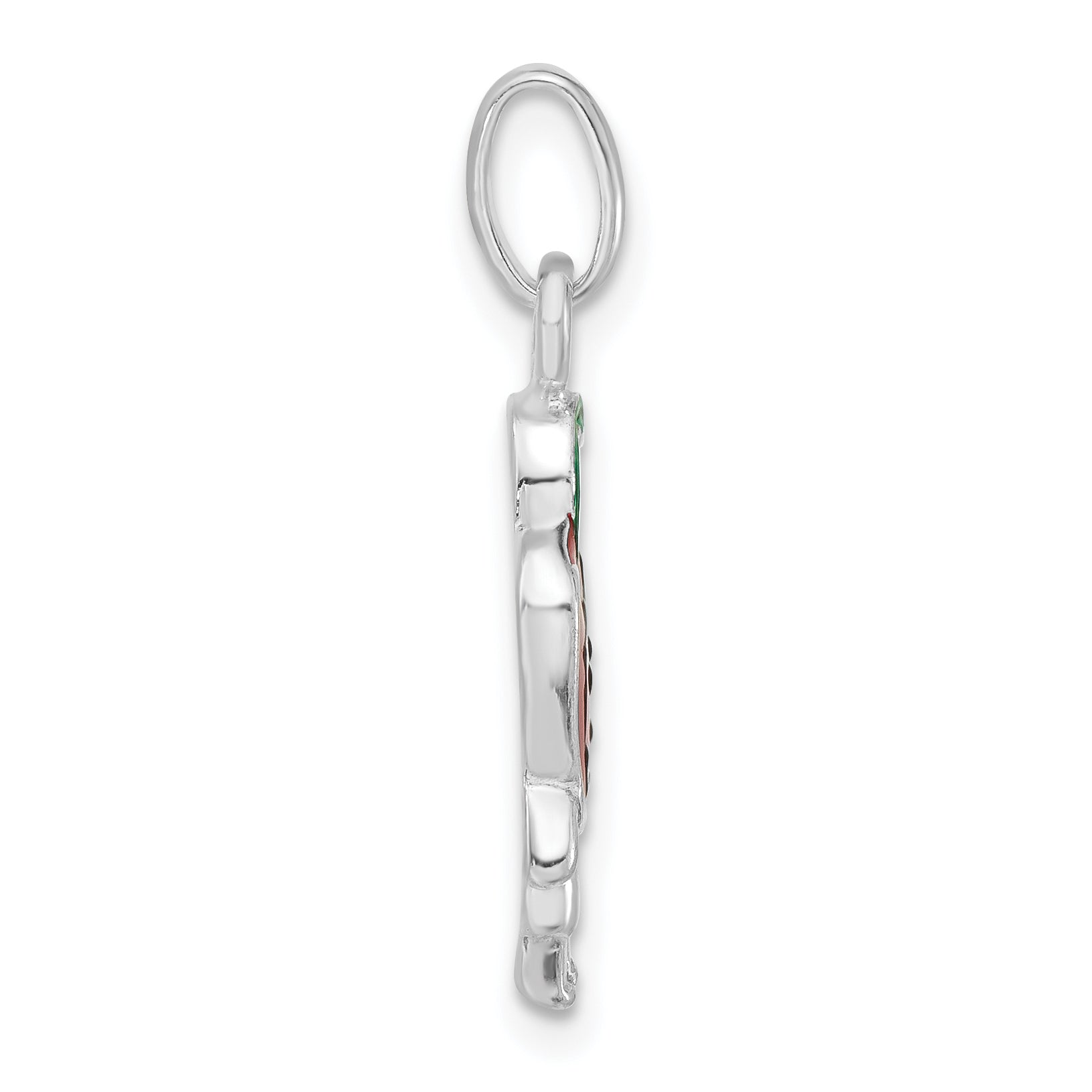 Sterling Silver Polished & Enameled Red Pepper Person Charm