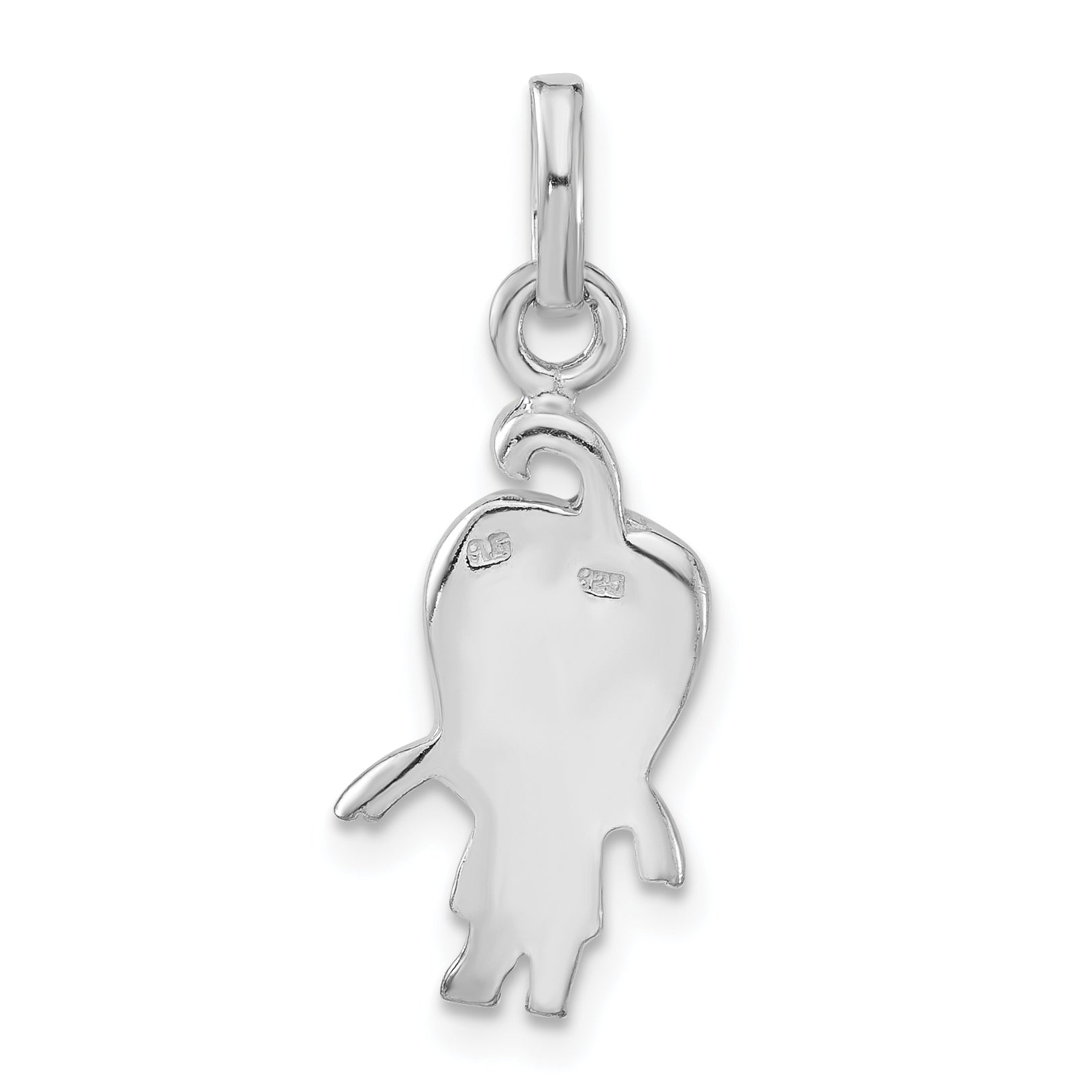 Sterling Silver Polished Enameled Yellow Pepper Person Charm
