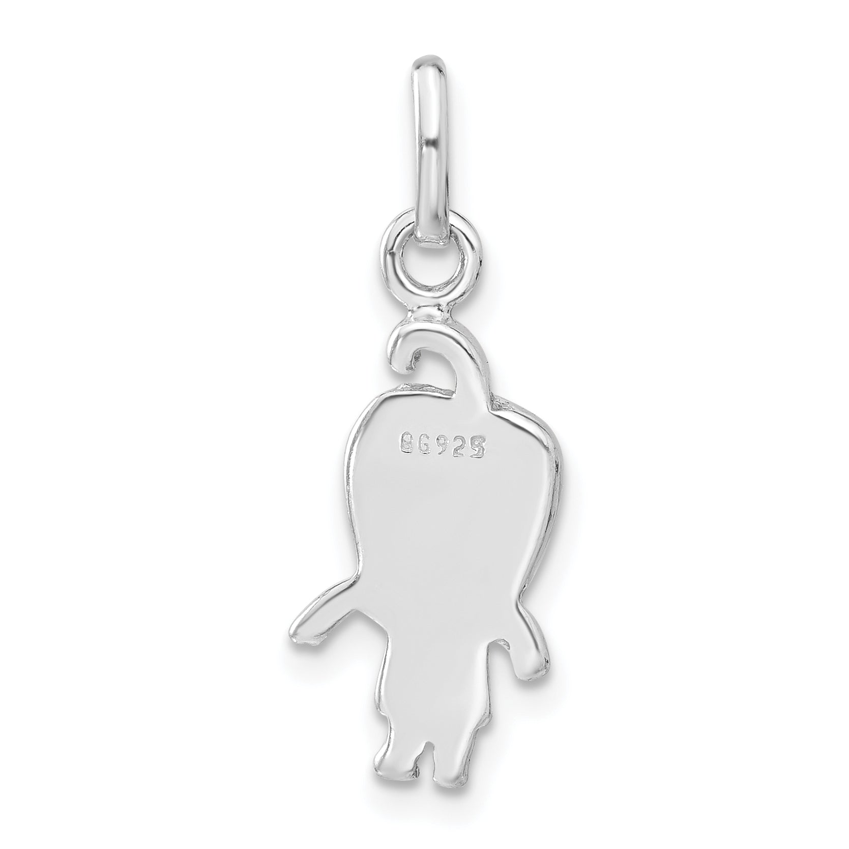 Sterling Silver Enameled Green Pepper Person Charm