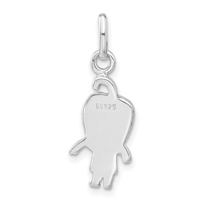 Sterling Silver Enameled Green Pepper Person Charm