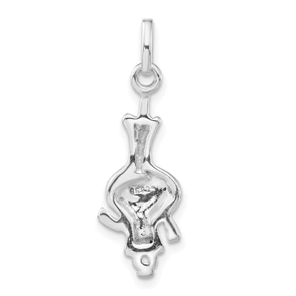Sterling Silver Polished Enameled Onion Person Charm