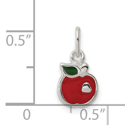 Sterling Silver Enameled Apple Charm