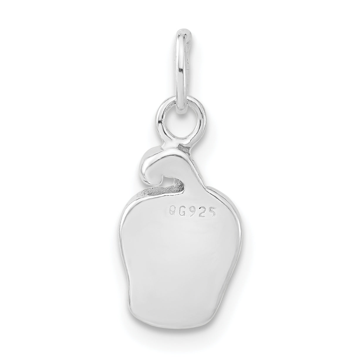 Sterling Silver Polished Enameled Green Pepper Charm