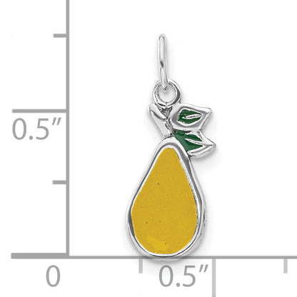 Sterling Silver Enameled Pear Charm