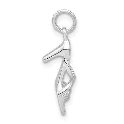 Sterling Silver 3-D Polished High Heel Sandal Charm