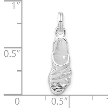 Sterling Silver 3-D Polished High Heel Sandal Charm