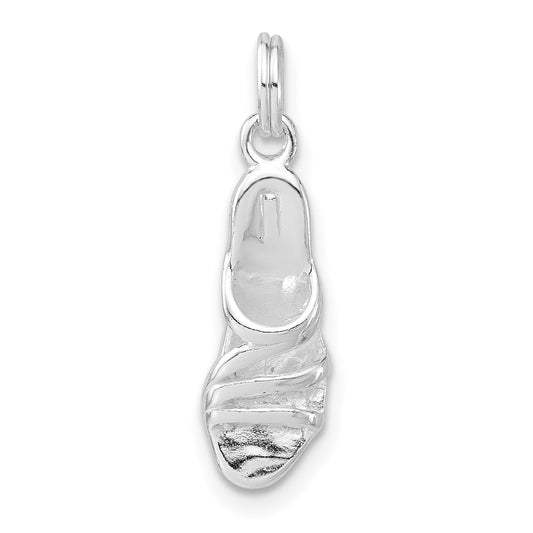 Sterling Silver 3-D Polished High Heel Sandal Charm